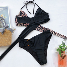Load image into Gallery viewer, Fashion Bikini Set One Shoulder Women's Swimsuits High Waist Bright Color Swimwear Women Rings Ribbed Bikinis Women's Ribbed O-Ring String Bikini Swimsuit Comfortable Swimwear Two Pieces Bathing Suit