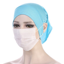 Load image into Gallery viewer, NEW Soft Cotton Hijab Breathable Turban Tie Under Scarf Elegant Ear Hole Stretch Inner Hijabs Lightweight Turban Round Front Under Hijab Caps Female Turban Bonnet