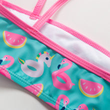 将图片加载到图库查看器,3-16Y Cartoon Two-piece Girls Swimwear Ruffle Swimsuit Bikini Set One Shoulder Beachwear Princess Two Piece Bathing Suit Children Swimwear Girls Swimsuit Bikini Set