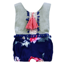 Load image into Gallery viewer, Baby Romper Floral Tassels Sleeveless Backless Jumpsuit for Newborn Baby Girl