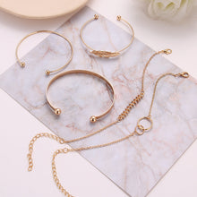 Load image into Gallery viewer, Luxury Modern Gold Crystal Elegant Woman and Lady Brecelets in Sets of 5Pcs/sett for Women Punk Boho Beach Bangle Jewelry Gift