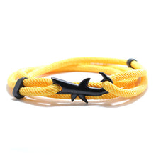 Load image into Gallery viewer, Nylon Rope Chain Luxury Bracelets For Women And Men Ocean Shark Charm Bracelet Popular Jewelry Anchor Bracelet Style