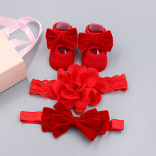 Load image into Gallery viewer, Flower Baby Girl Headband Socks Set Shoes With Crown Bows Newborn Headbands For Girls Turban Baby Hair Accessories
