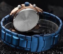Load image into Gallery viewer, Men's Waterproof Stainless Steel Watch With Chronometers Business Style Wristwatch Unique Design Perfect Gift