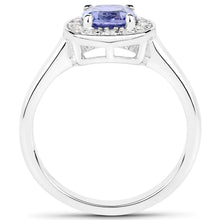 Load image into Gallery viewer, 1.51 Carat Genuine Tanzanite and White Topaz .925 Sterling Silver ring
