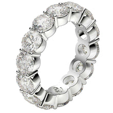 Load image into Gallery viewer, Round Cut Lab Grown Diamond Eternity Ring in 14k White Gold (6 cttw FG/VS2)