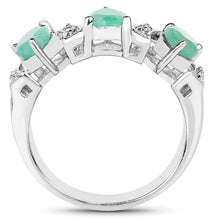 Load image into Gallery viewer, 1.87 Carat Genuine Emerald and White Topaz .925 Sterling Silver Ring