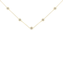 将图片加载到图库查看器,Yellow Color Plated Sterling Silver Diamond Station Necklace (1/2 cttw, K-L Color, I2-I3 Clarity)