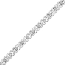 Load image into Gallery viewer, .925 Sterling Silver 1/6 Cttw Miracle Set Diamond Infinity Link and Station Tennis Bracelet (I-J Color, I3 Clarity) - 7.25 " Inches