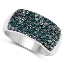Load image into Gallery viewer, 1.17 Carat Genuine Blue Diamond .925 Sterling Silver Ring
