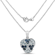 Load image into Gallery viewer, 2.73 Carat Genuine Blue Sapphire and Aquamarine .925 Sterling Silver Pendant