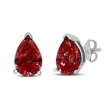 Load image into Gallery viewer, 14K White Gold 1/2 Cttw Lab Grown Pink Pear Diamond 3 Prong Set Martini Solitaire Stud Earrings (Pink Color, VS2-SI1 Clarity)
