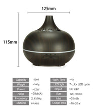 Load image into Gallery viewer, Modern Heart Shapes Aromatherapy Diffuser 550ml With Remote Control Cool Mist Humidifier Ultrasonic Aroma Essential Oil Diffuser for Office Home Bedroom Living Room Study Yoga Spa - Wood Grain, 7 Colors LED Light