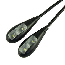 将图片加载到图库查看器,Super Adjustable Goosenecks Clip LED Lamp For Book Reading With Stand And Double Ligh Rechargeable 12 LED Warm Book Light, Clip On Bed Reading Light, Music Stand Lamp, 2 Brightness & 2 Goosenecks Light Up 2 Full Pages. Perfect For Bookworms, Kids & Music