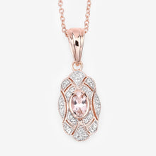Load image into Gallery viewer, 0.52 Carat Genuine Morganite and White Topaz .925 Sterling Silver Pendant