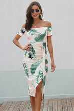 Load image into Gallery viewer, Charming Printed Off-Shoulder Midi Dress with Slit Classy & Feminine Look