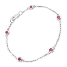 将图片加载到图库查看器,0.65 Carat Genuine Ruby .925 Sterling Silver Bracelet