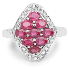 将图片加载到图库查看器,2.12 Carat Genuine Glass Filled Ruby & White Zircon .925 Sterling Silver Ring