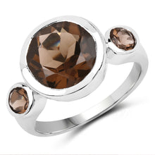 Load image into Gallery viewer, 3.56 Carat Genuine Smoky Quartz .925 Sterling Silver Ring