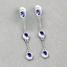 Load image into Gallery viewer, 1.98 Carat Genuine Tanzanite .925 Sterling Silver Earrings