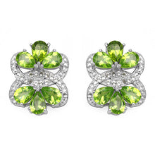 Load image into Gallery viewer, 8.77 Carat Genuine Peridot & White Topaz .925 Sterling Silver Earrings