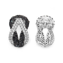 Load image into Gallery viewer, 1.05 Carat Genuine Black Diamond & White Diamond .925 Sterling Silver Earrings