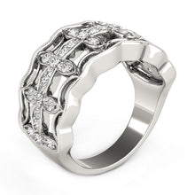 Load image into Gallery viewer, Diamond Studded Four Leaf Clover Motif Ring in 14k White Gold (1/4 cttw)