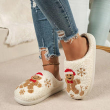 将图片加载到图库查看器,Christmas Slippers Gingerbread Slippers Women and Men Holiday Halloween Slippers Indoor Bedroom Fluffy Warm Fleece Slippers Winter Soft Cozy Home Non-Slip Soft Plush Slip-on Wool Lined House Shoes