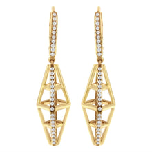 Load image into Gallery viewer, 14K Yellow Gold 5/8 Cttw Diamond Geometrical Pillar Drop and Dangle Earrings (G-H Color, SI1-SI2 Clarity)
