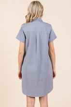 Load image into Gallery viewer, Button Detail Collared Neck Short Sleeve Shirt Dress For Women – Classic, Elegant, Chic, Trendy, Versatile Shirt Dress