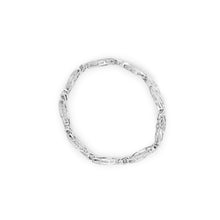 Load image into Gallery viewer, 14K White Gold 4.0 Cttw Invisble Set Princess-Cut Diamond Wave Style Link Bracelet (H-I Color, SI2-I1 Clarity) - 7"