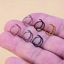 Load image into Gallery viewer, Stainless Steel Double Helix Nose Ring โ 14K Gold Plated Hot Style Piercing Jewelry for Women