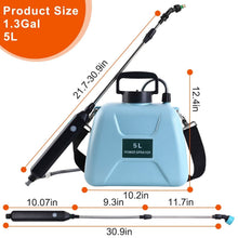 Load image into Gallery viewer, 5L/1/3 Gallon Electric Plant Sprayer Telescopic Rechargeable with 3 Spray Sprouts