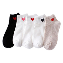 Load image into Gallery viewer, Women Short Socks Red Heart Cute College Fresh Female Socks Soft Cotton Summer Autumn Sock for Girls