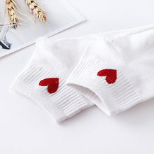 Load image into Gallery viewer, Women Short Socks Red Heart Cute College Fresh Female Socks Soft Cotton Summer Autumn Sock for Girls