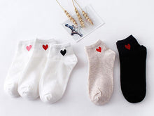 Load image into Gallery viewer, Women Short Socks Red Heart Cute College Fresh Female Socks Soft Cotton Summer Autumn Sock for Girls