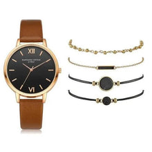 将图片加载到图库查看器,5Pcs Elegant Stylish Buckle Quartz Wrist Watch Set - Fashion Watches For Women and Girls