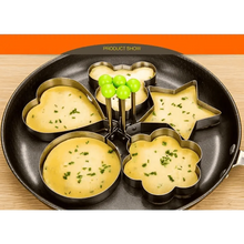Load image into Gallery viewer, 5Pcs Stainless Steel Fried Egg Mold Pancake Mould Omelette Mold Ring Cooking Fried Egg Bento Shaper Kitchen Gadget Frying Egg Cooking Tools Kitchen Accessories Gadget Rings