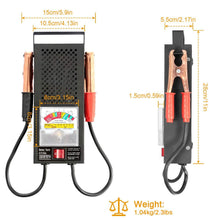 Load image into Gallery viewer, 6-12V Automotive Battery Tester with Heavy Duty Insulated Copper Clips