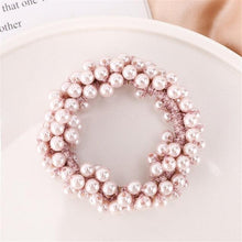 Load image into Gallery viewer, 6 Colors Woman Elegant Pearl Hair Ties Beads Girls Scrunchies Rubber Bands Ponytail Holders Hair Accessories Elastic Hair Band No Metal Hairband Girls Elegant Headwear Accessories Wraps Hoop Clips