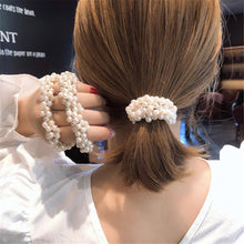 Load image into Gallery viewer, 6 Colors Woman Elegant Pearl Hair Ties Beads Girls Scrunchies Rubber Bands Ponytail Holders Hair Accessories Elastic Hair Band No Metal Hairband Girls Elegant Headwear Accessories Wraps Hoop Clips