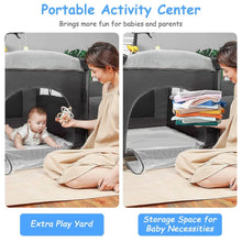 将图片加载到图库查看器,6-in-1 Foldable Baby Crib with Activity Center Diaper Changing Table