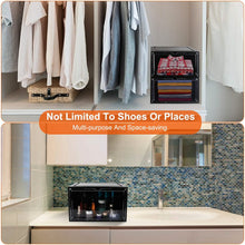 将图片加载到图库查看器,6-Pack: Collapsible Shoe Box Stackable Shoe Storage Bin with Magnetic Door
