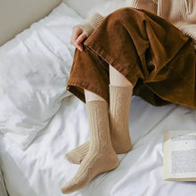 Load image into Gallery viewer, 6-Pairs: Thick & Warm Cream Color Sock