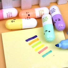 将图片加载到图库查看器,6-Piece: Cute Pill Shape Mini Highlighter Marker