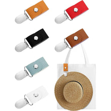 Load image into Gallery viewer, 6-Piece: Hat Clip for Summer Travel on Bag Luggage PU Leather Hat