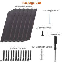 Load image into Gallery viewer, 6-Piece Set: Wall Mounted Shelve Wood Storage Metal Bracket Display