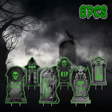 Load image into Gallery viewer, 6-Pieces: Glow in the Dark Halloween Yard Sign Decorations with 12 Stakes