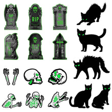 Load image into Gallery viewer, 6-Pieces: Glow in the Dark Halloween Yard Sign Decorations with 12 Stakes