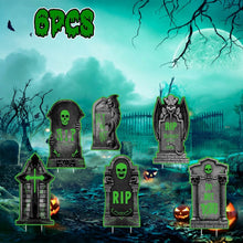 Load image into Gallery viewer, 6-Pieces: Glow in the Dark Halloween Yard Sign Decorations with 12 Stakes